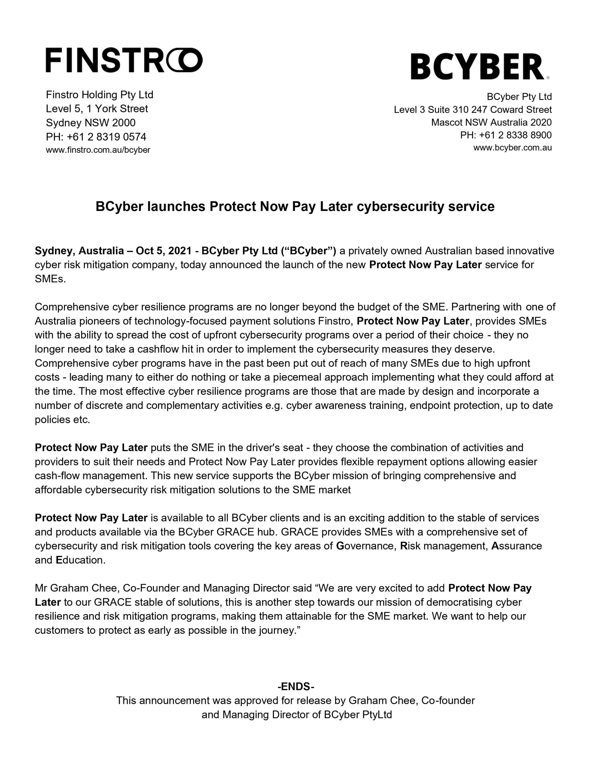 BCYBER_PROTECT_NOW_PAY_LATER_Press_Release