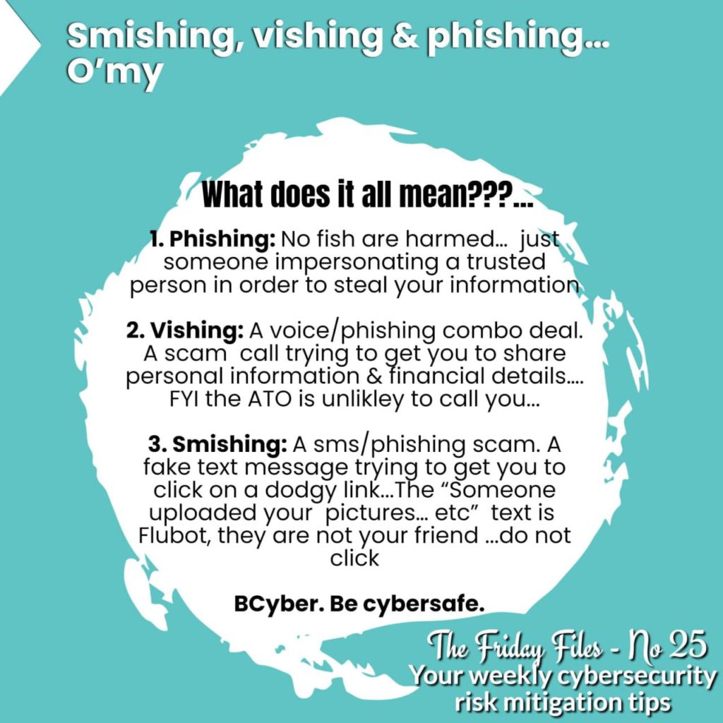 Smishing, vishing & phishing... o'my