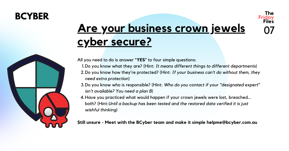 Are your business crown jewels cyber secure? BCyber