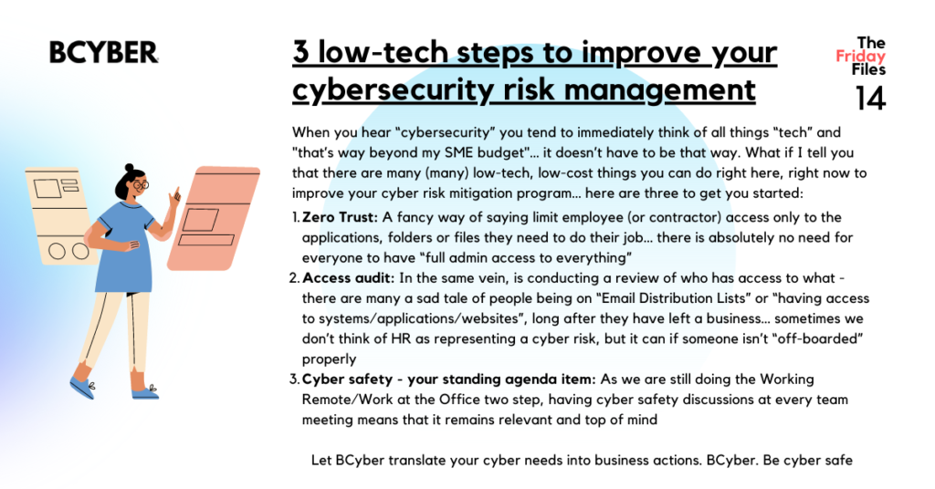 3 low-tech steps to improve your cybersecurity risk management