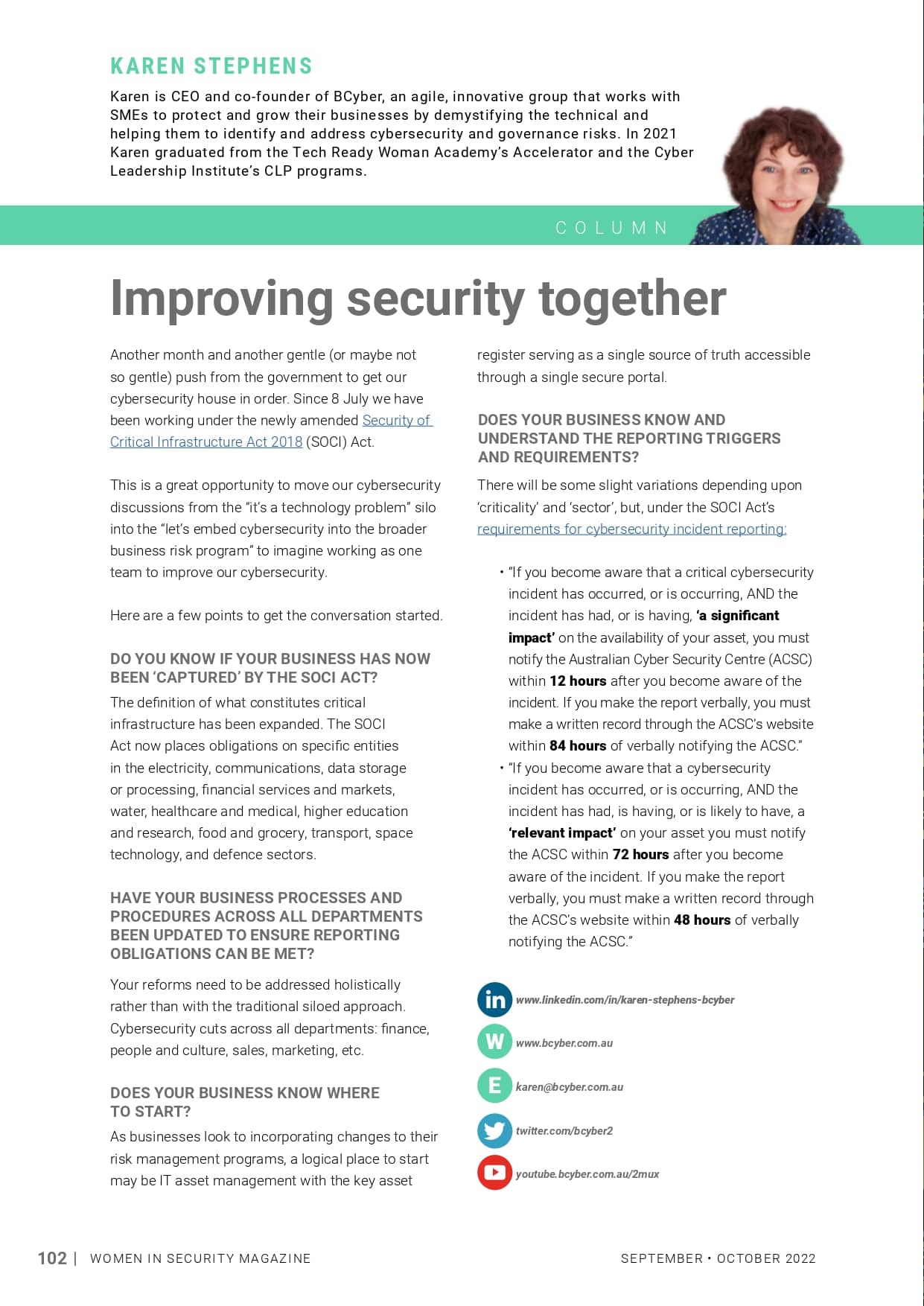 Improving security together BCyber