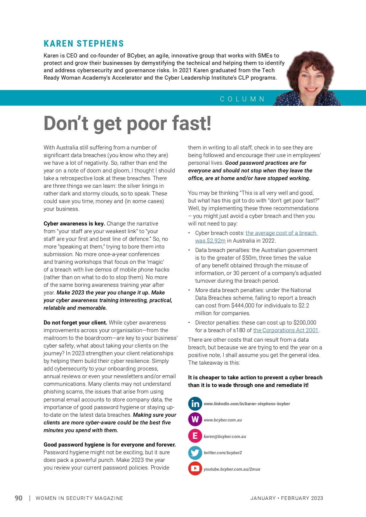 Don't get poor fast - BCyber