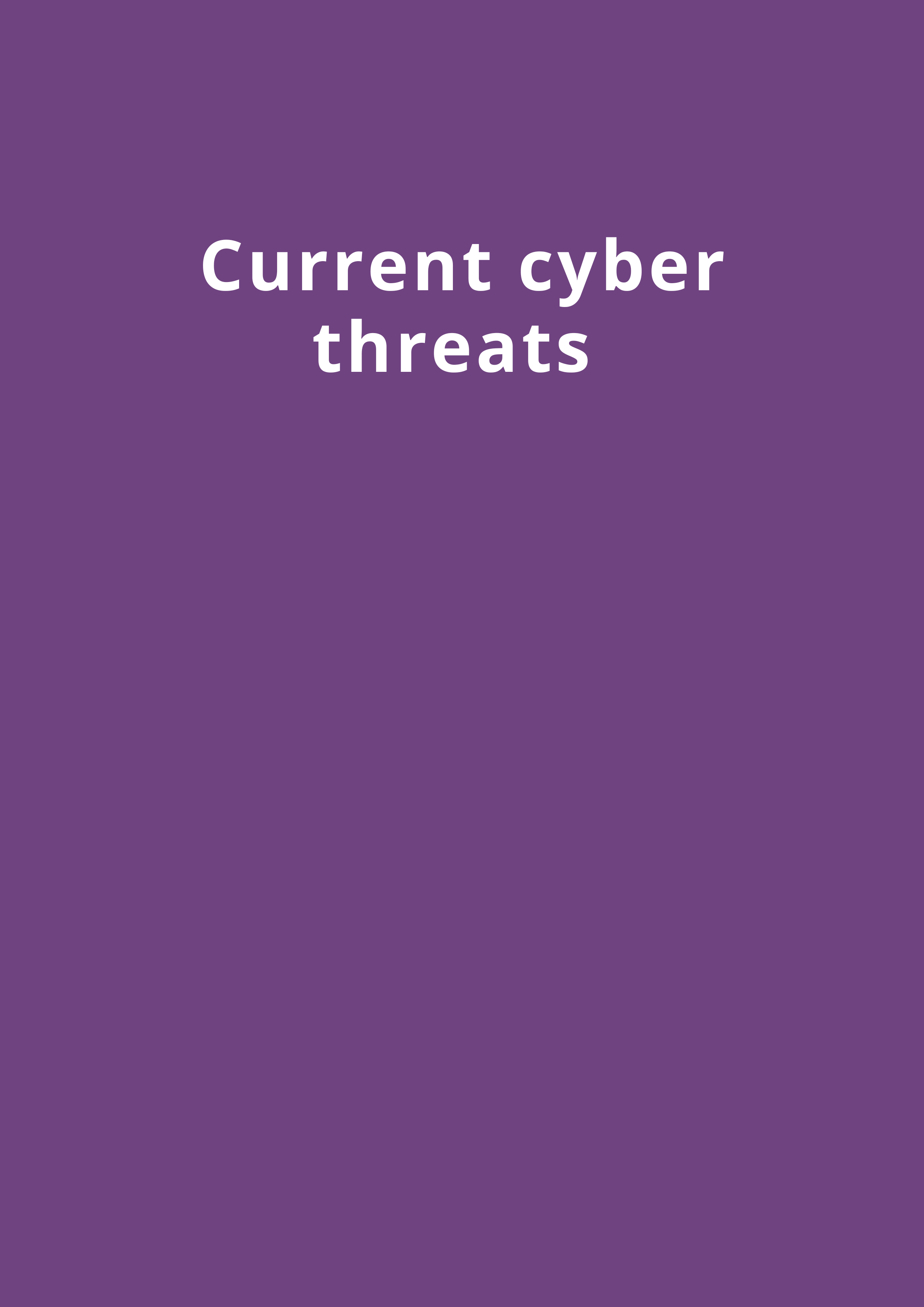 Illustration of current cyber threats, including phishing, ransomware, and data breaches.