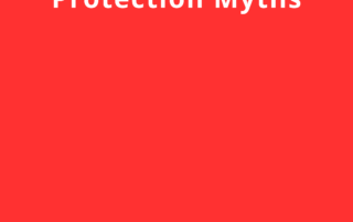 A graphic showing layered digital shields breaking apart false antivirus claims, with icons like viruses, firewalls, and software boxes.