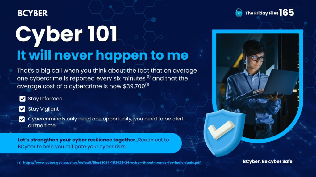 Person using a laptop in a server room, framed in a digital shield graphic, promoting cybersecurity awareness.